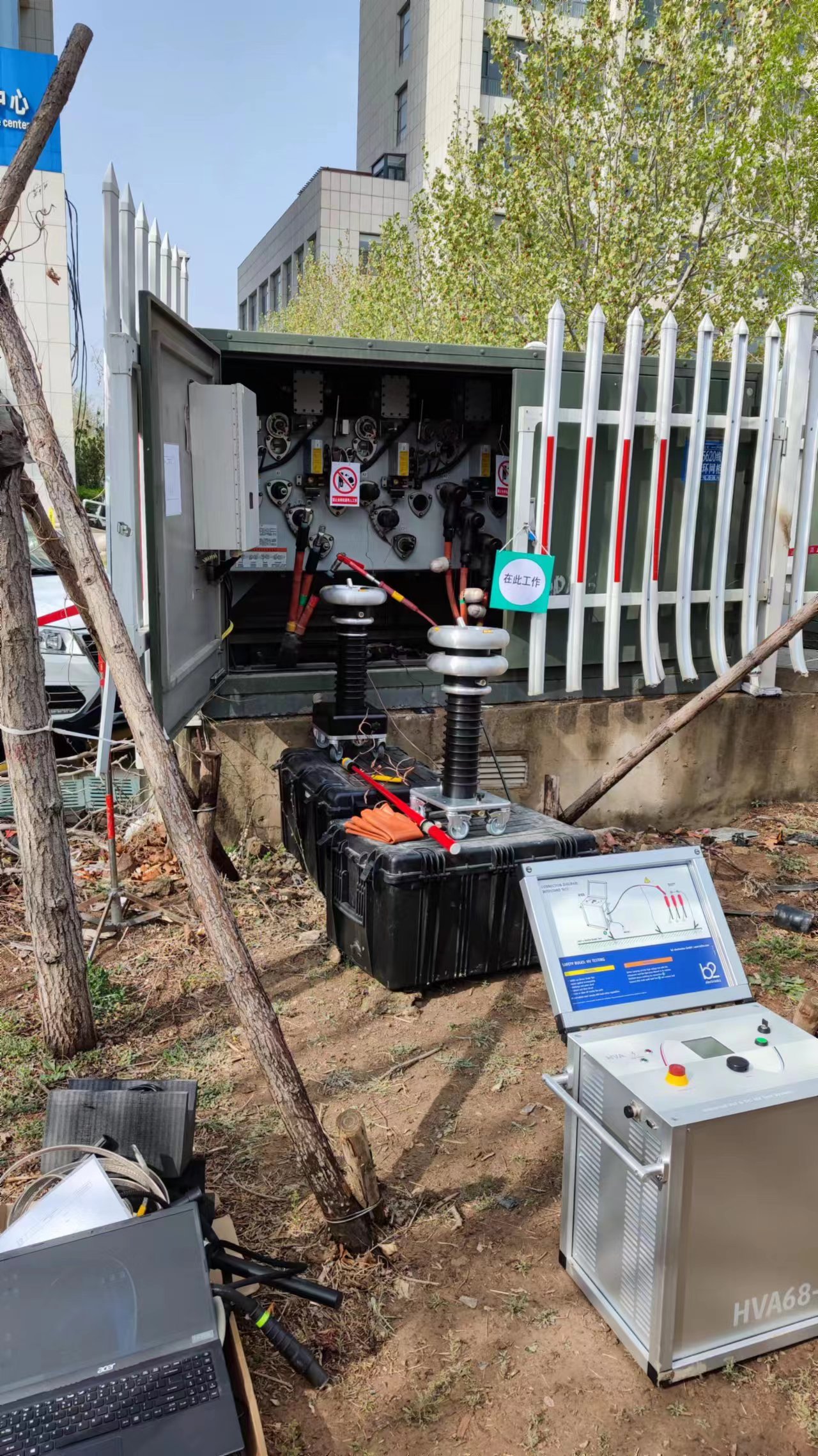 電纜故障定位檢測(cè)現(xiàn)場(chǎng)