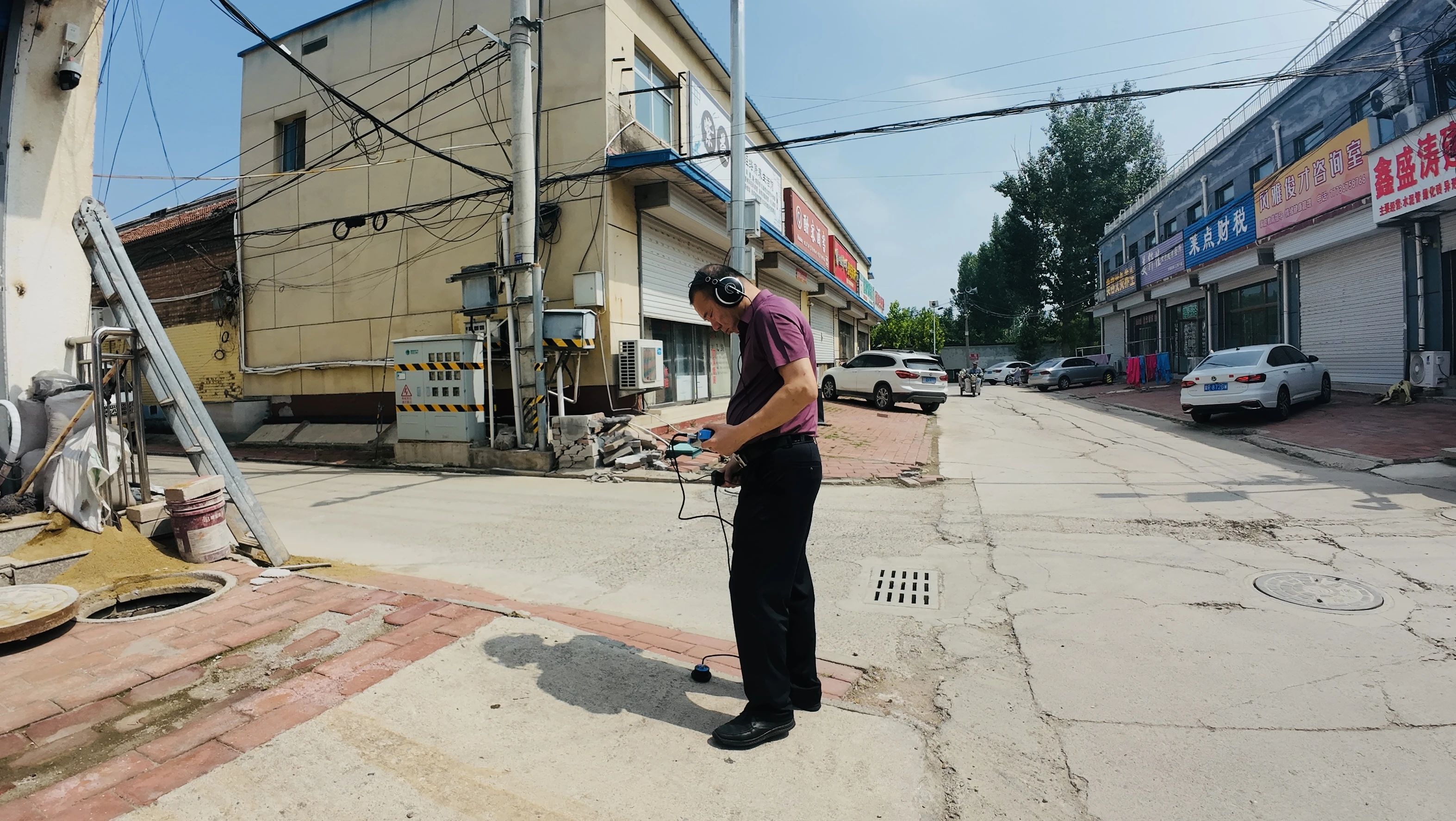 大海聽漏儀檢測現(xiàn)場