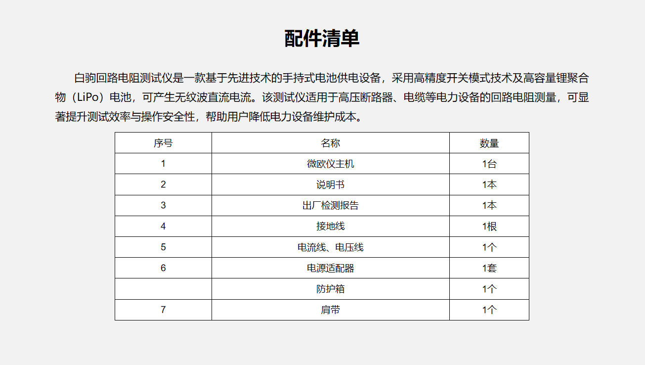 白駒手持式大電流微歐計
